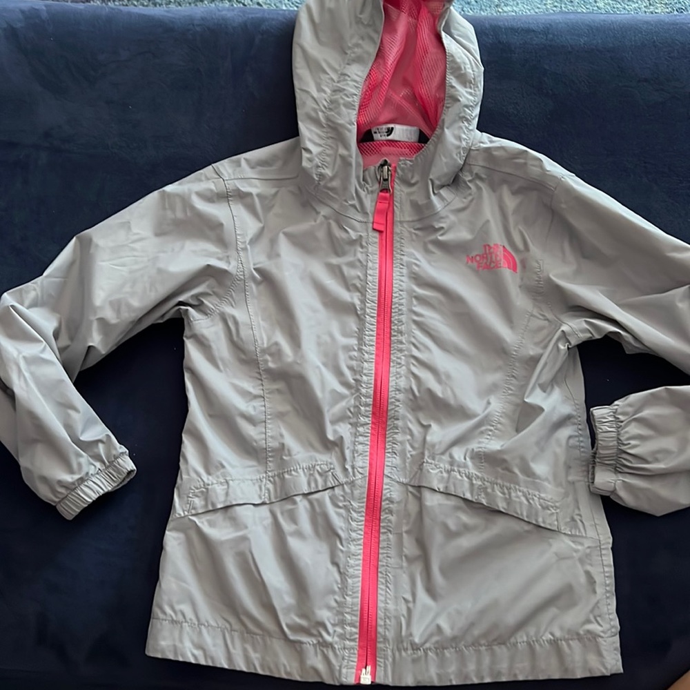 Girls north face rain jacket